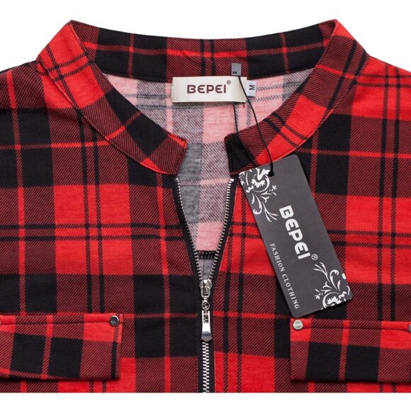 Women's Floral 3/4 Sleeve Shirts Zip up V Neck Work Chiffon Blouses Top - Picture 4 of 5